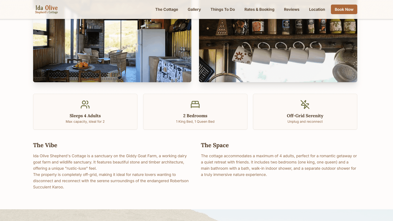 Ida Olive Shepherd's Cottage - Boutique Accommodation website in McGregor, Western Cape